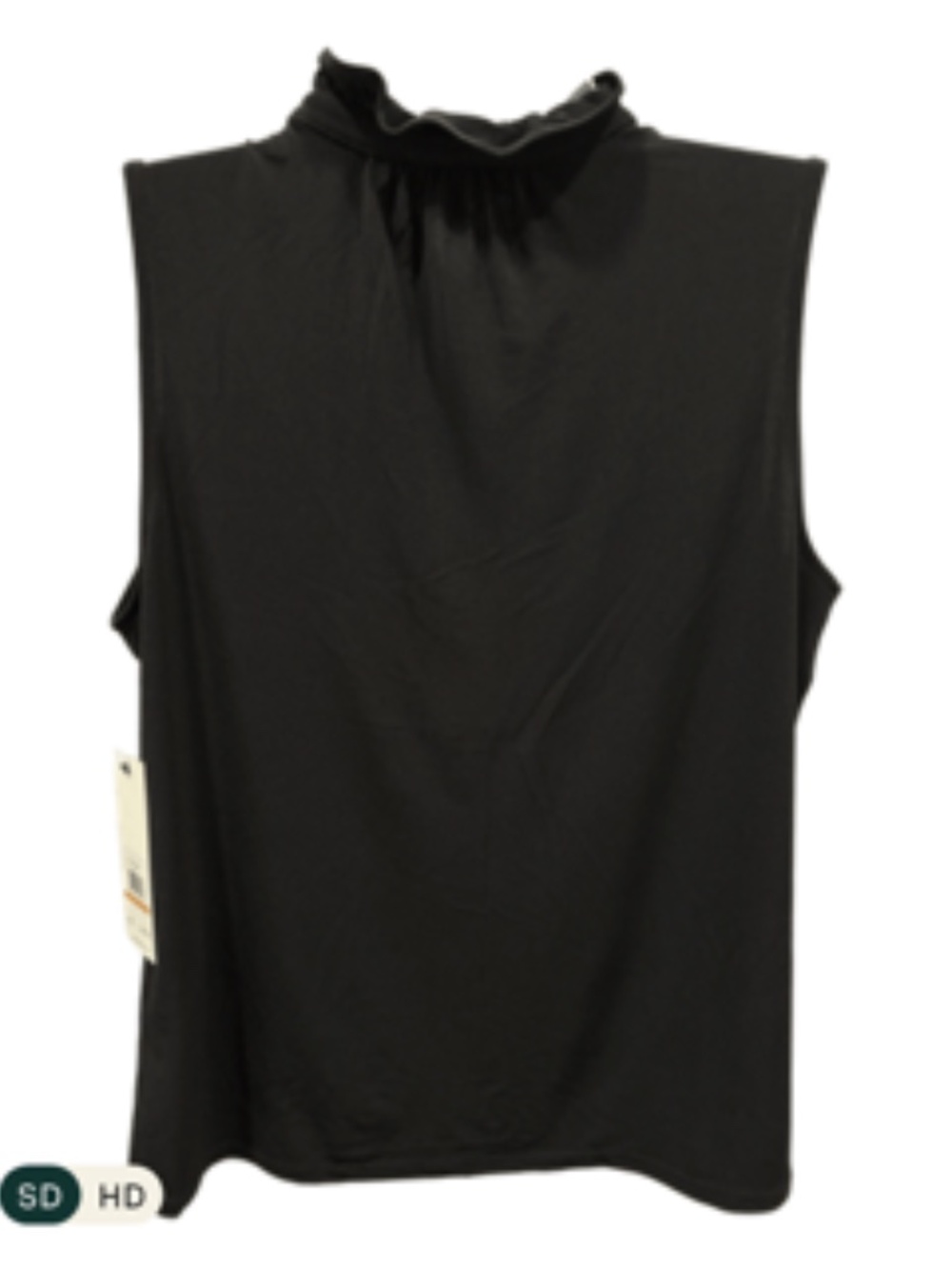 CALVIN KLEIN Jet Black Ruffle Collar Blouse WOMEN'S · SIZE SMALL · BUTTON FRONT - Picture 4 of 5